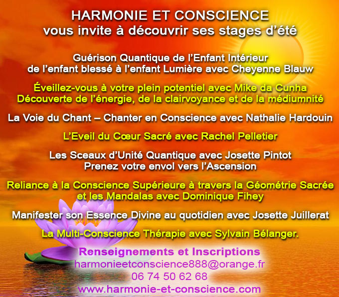 Stages d'été par Harmonie et Conscience
