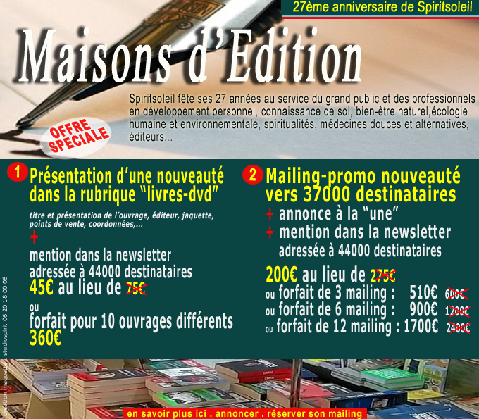 package spiritsoleil 20eme anniversaire promotion pour les Maisons d'edition