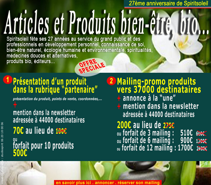 spiritsoleil 20eme anniversaire promotion produits articles mailing